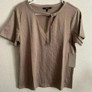 🆕Soft Light Brown Short Sleeve Plain Top🆕